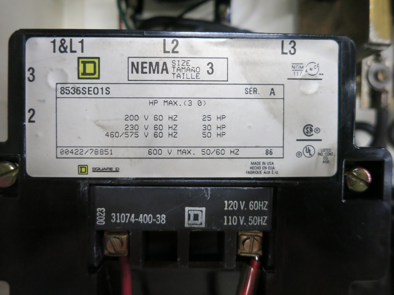 Square D Size 3 Starter 100A Fusible Combination Combo Box 100 Amp 8536SEO1S (DW7732-1)