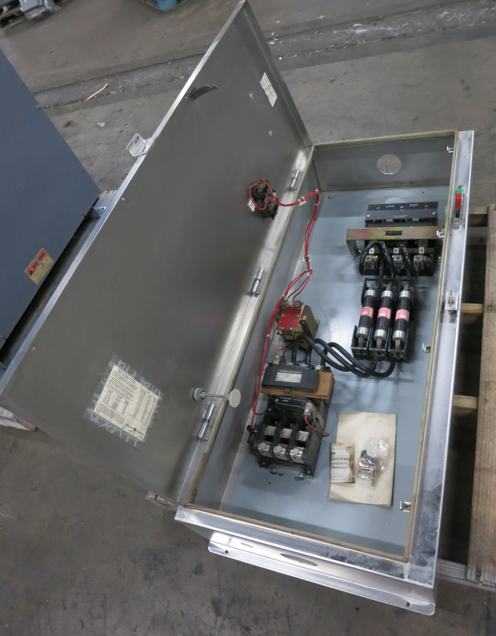 Image of GE 100A Fusible Size 4 Motor Starter Combination Combo Box Stainless Type 4 Encl