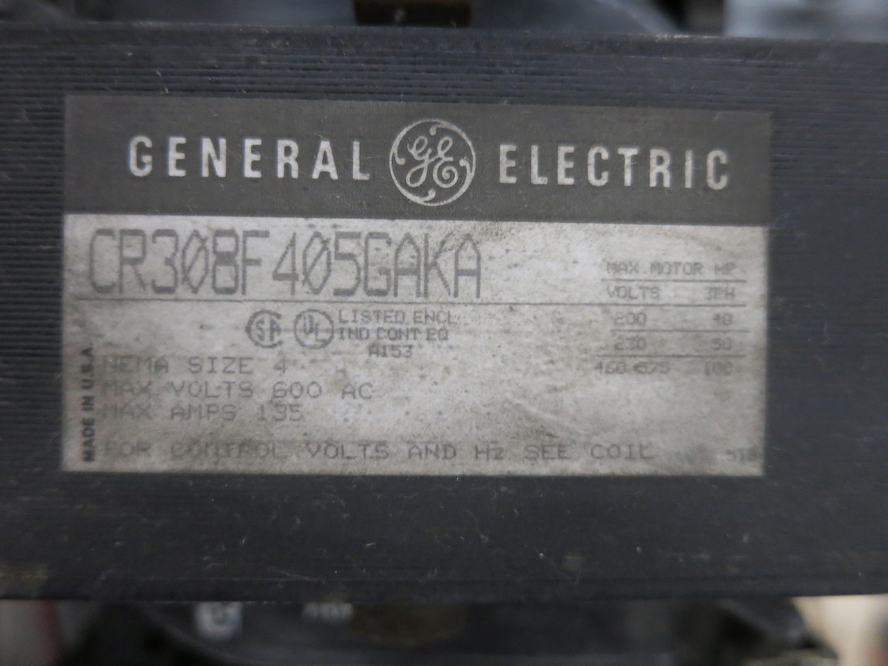 GE 100A Fusible Size 4 Motor Starter Combination Combo Box Stainless Type 4 Encl (DW7740-1)