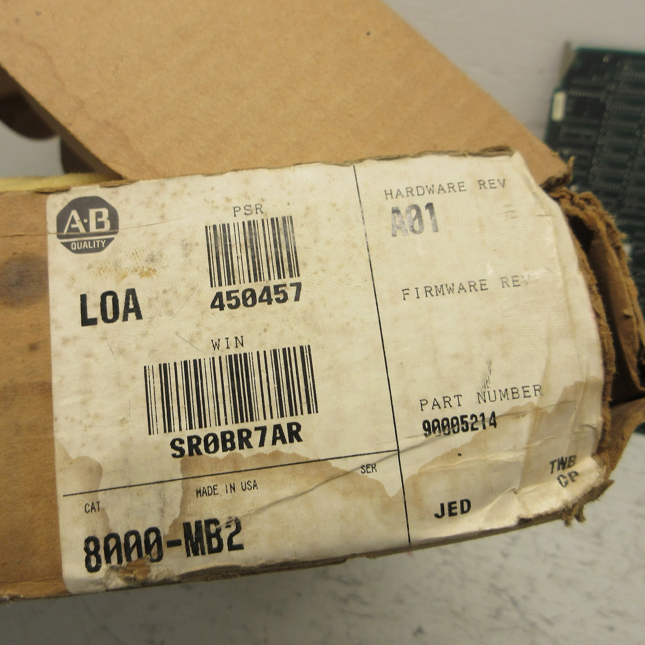 NEW Allen Bradley 8000-MB2 PC Board Memory Module PCB 8000MB2 511B/A01 900052 AB (AH0839-1)