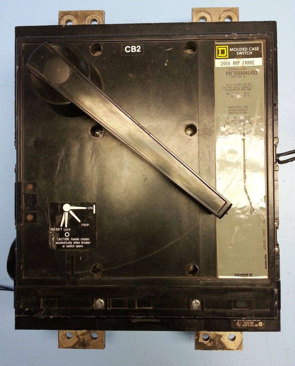 Square D PAF2600001433 2000A Switch Type PAL PAF Breaker 2-Pole 2000 Amp Shunt (EBI4559-1)