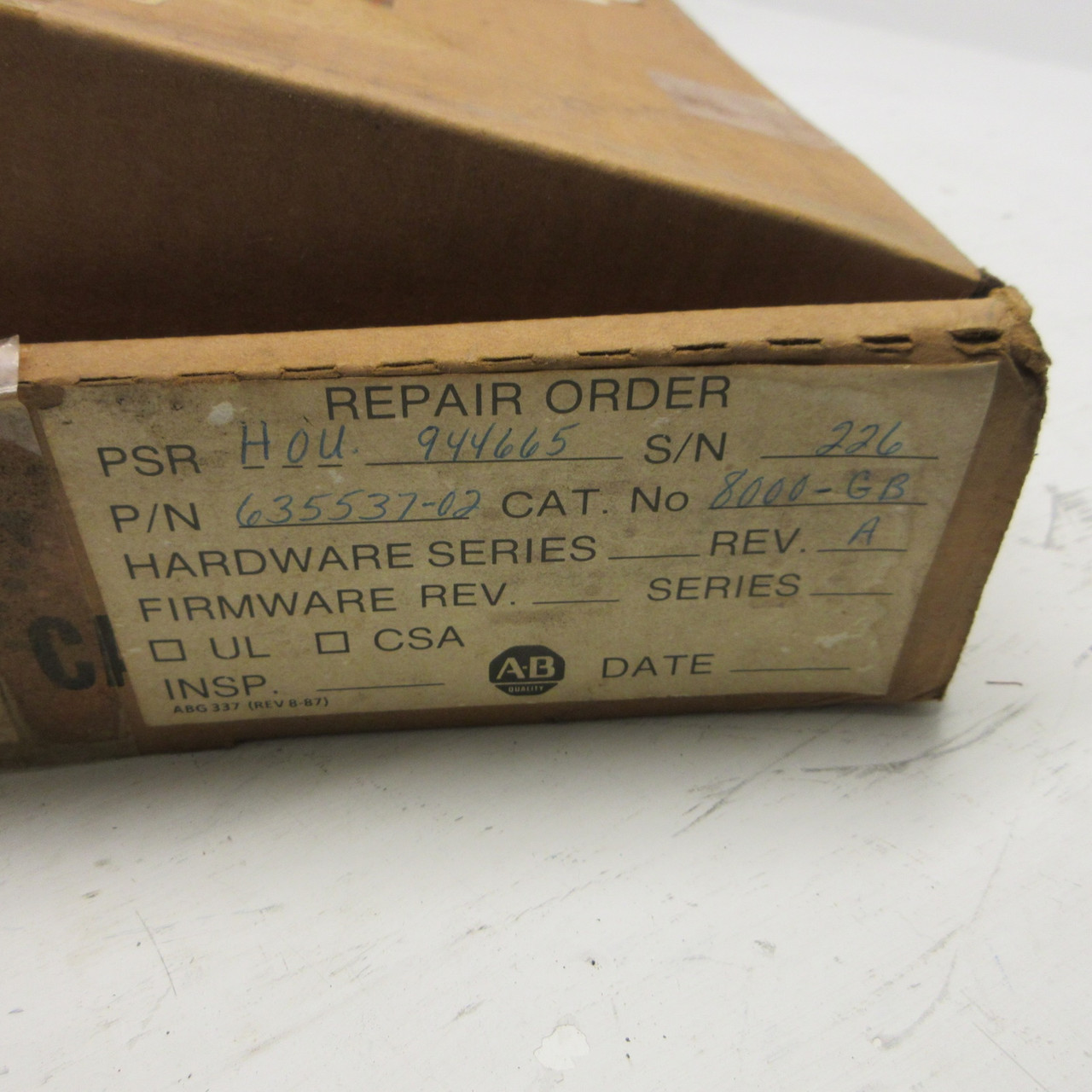 REPAIRED Allen Bradley 8000-GB Control Board PC Board PCB 8000GB 635537-02 AB (AH0840-1)