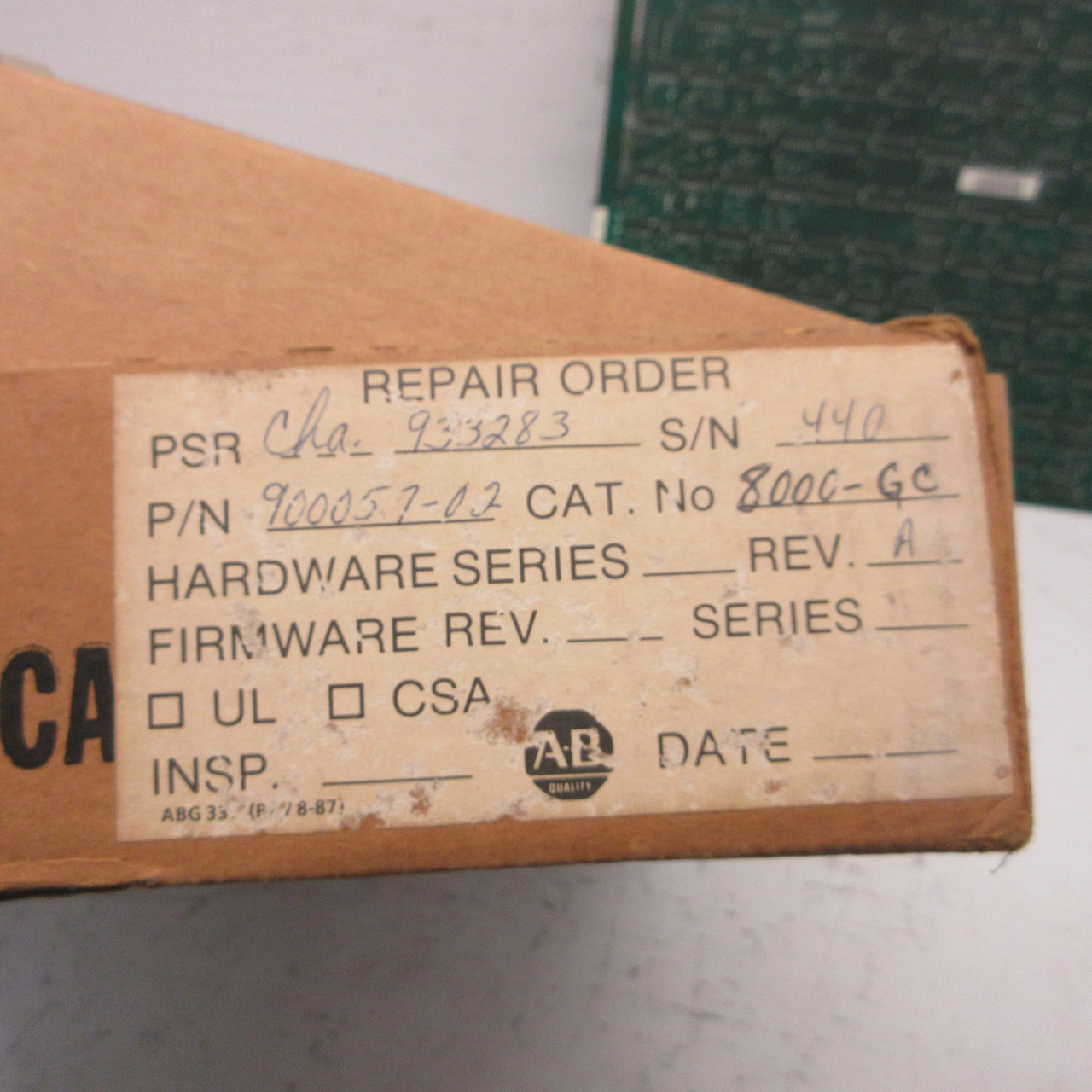 REPAIRED Allen Bradley 8000-GC Control Board PC Board PCB 8000GC 900057-02 AB (AH0841-1)