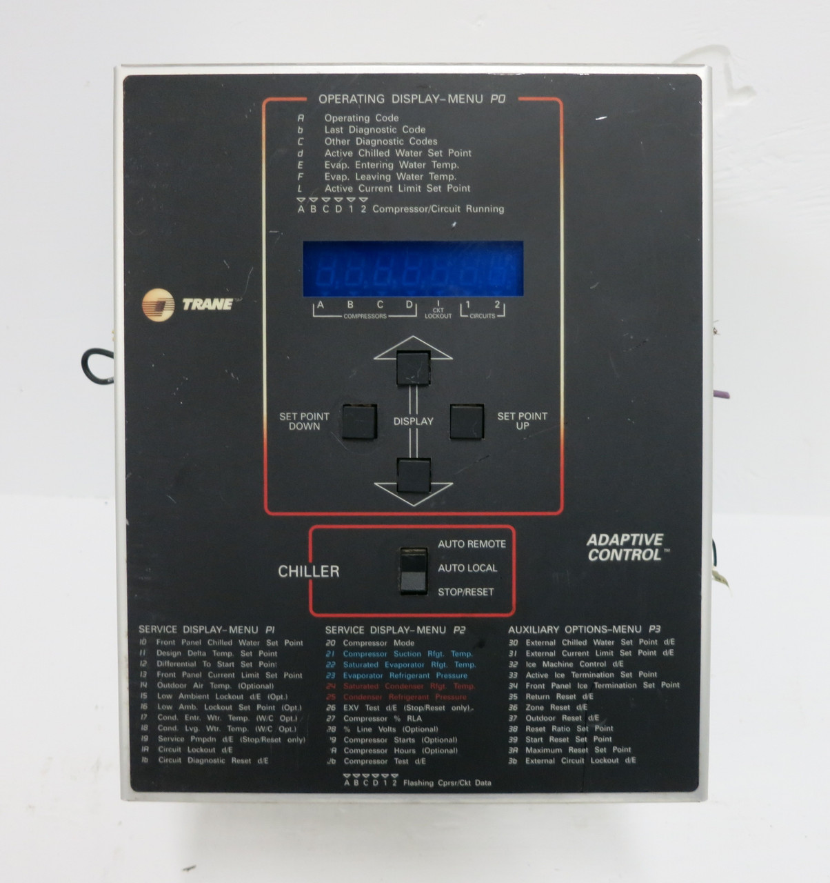 Trane X13650362-05 Rev J Chiller Adaptive Control Display w/ X13650361-04 PLC (DW7745-1)