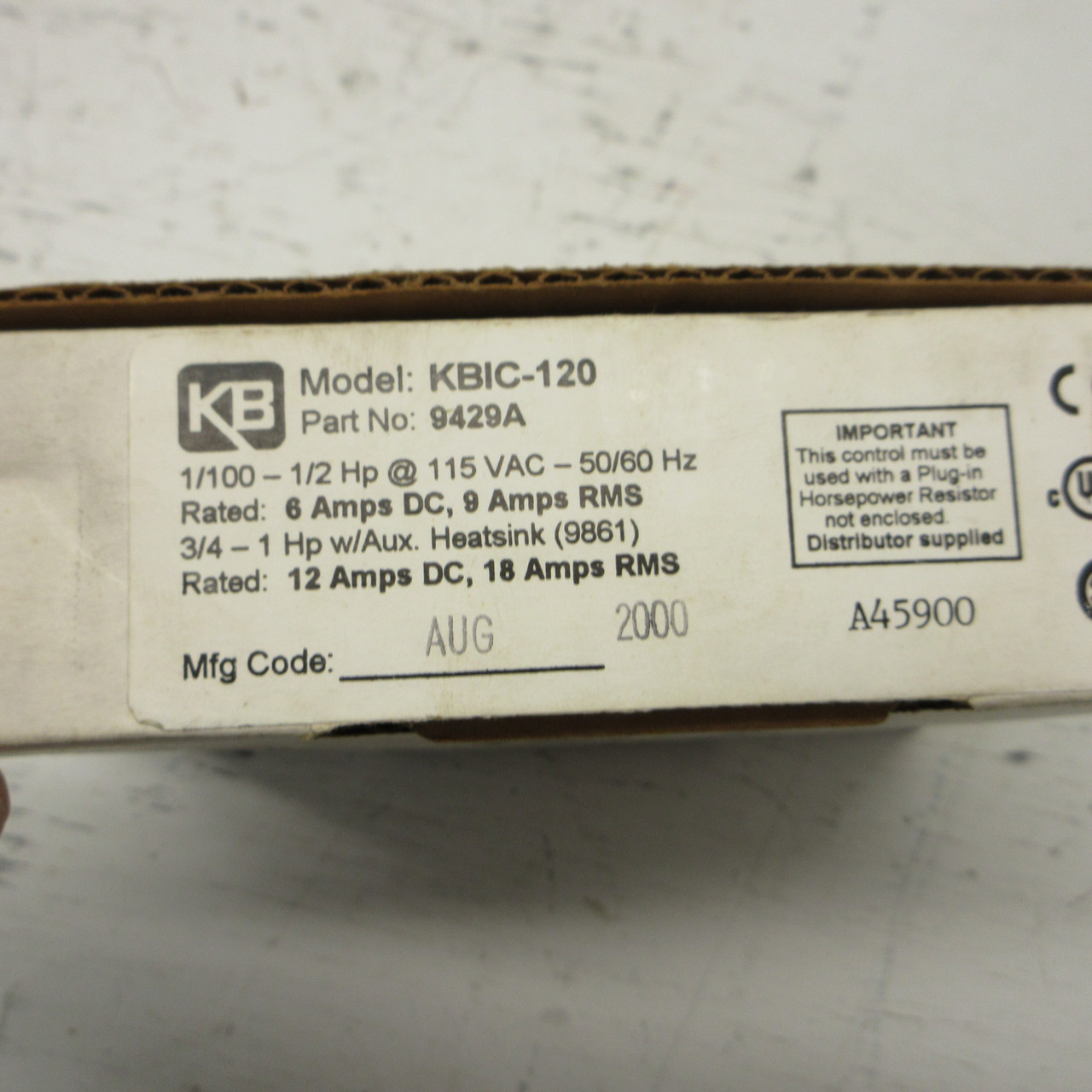 NEW KB Electronics KBIC-120 Solid State Variable Speed DC Motor Control (9429A) (AH0857-1)