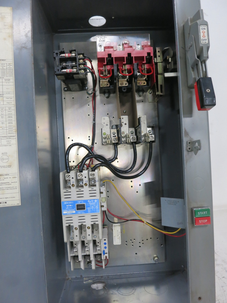 Eaton Size 3 Starter 100A Fusible Combination Combo Box 100 Amp AN16KN0 12 (DW7753-1)