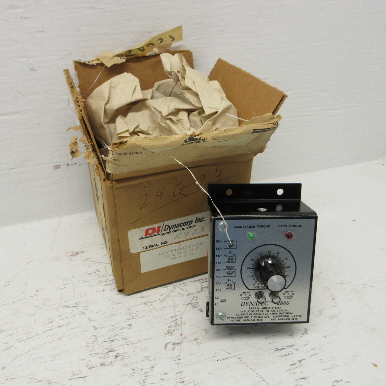 NEW DI Dynacorp 214232 Dynatec 2600 Clutch Brake Control Board 2.5 Amp 115V NIB (AH0854-1)