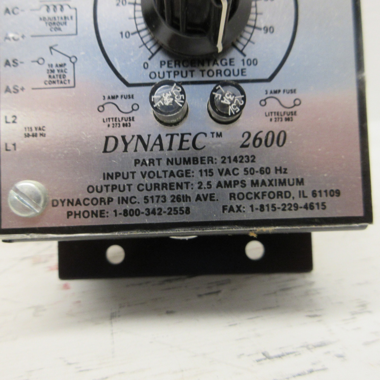 NEW DI Dynacorp 214232 Dynatec 2600 Clutch Brake Control Board 2.5 Amp 115V NIB (AH0854-1)