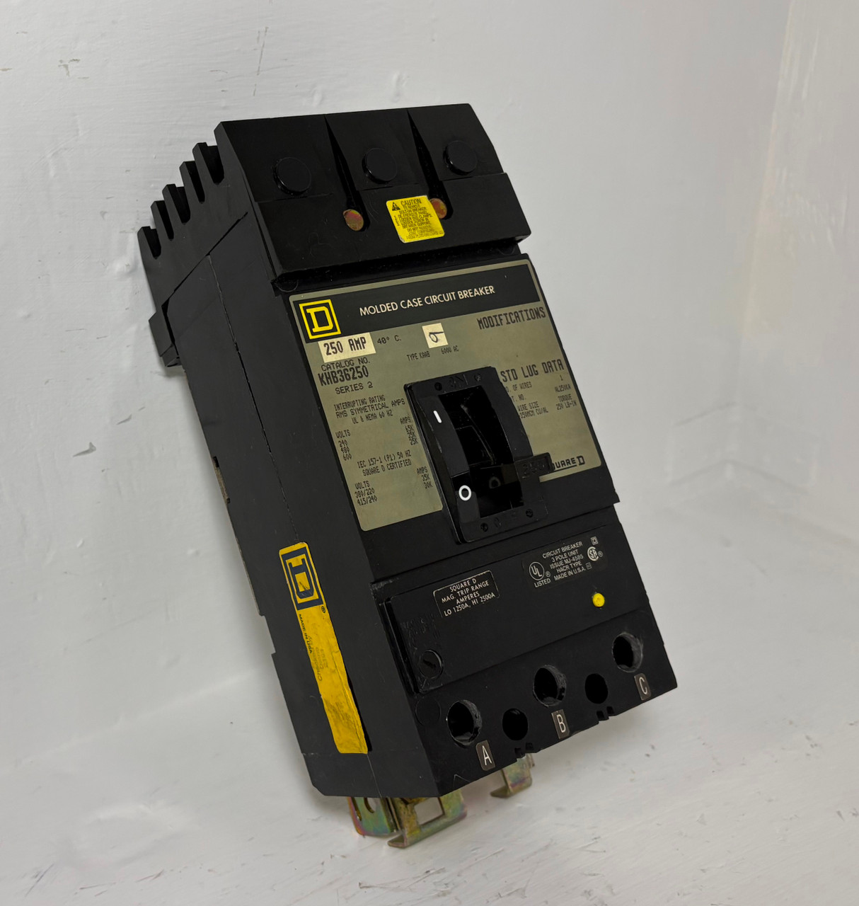 Image of Square D I-Line KHB36250 250A Circuit Breaker 480/600V 3 Pole Type KAAB 250 Amp