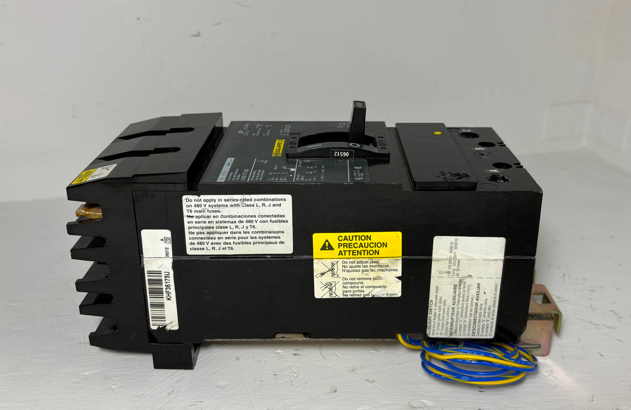 Square D I-Line KA361751580 175A Circuit Breaker Green Label w Aux & UVR 175 Amp (EM5738-1)