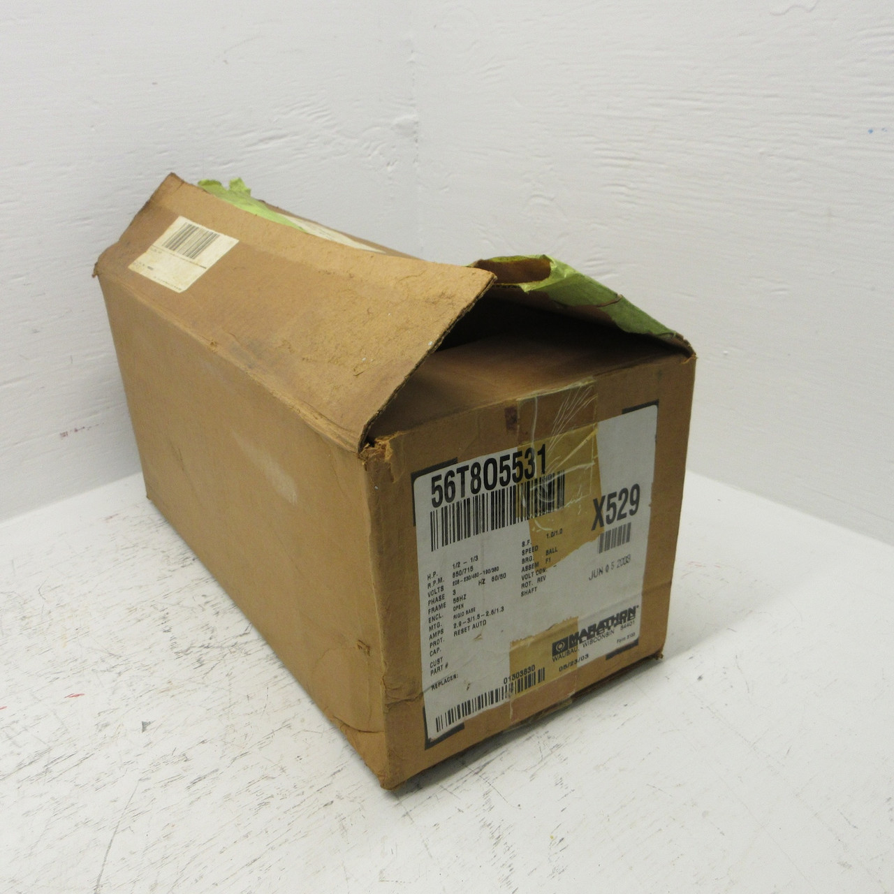 NEW Marathon X529 56T8O5531 1/2 - 1/3HP AC Motor 850/715 RPM 208-230, 460 VAC (AH0862-1)