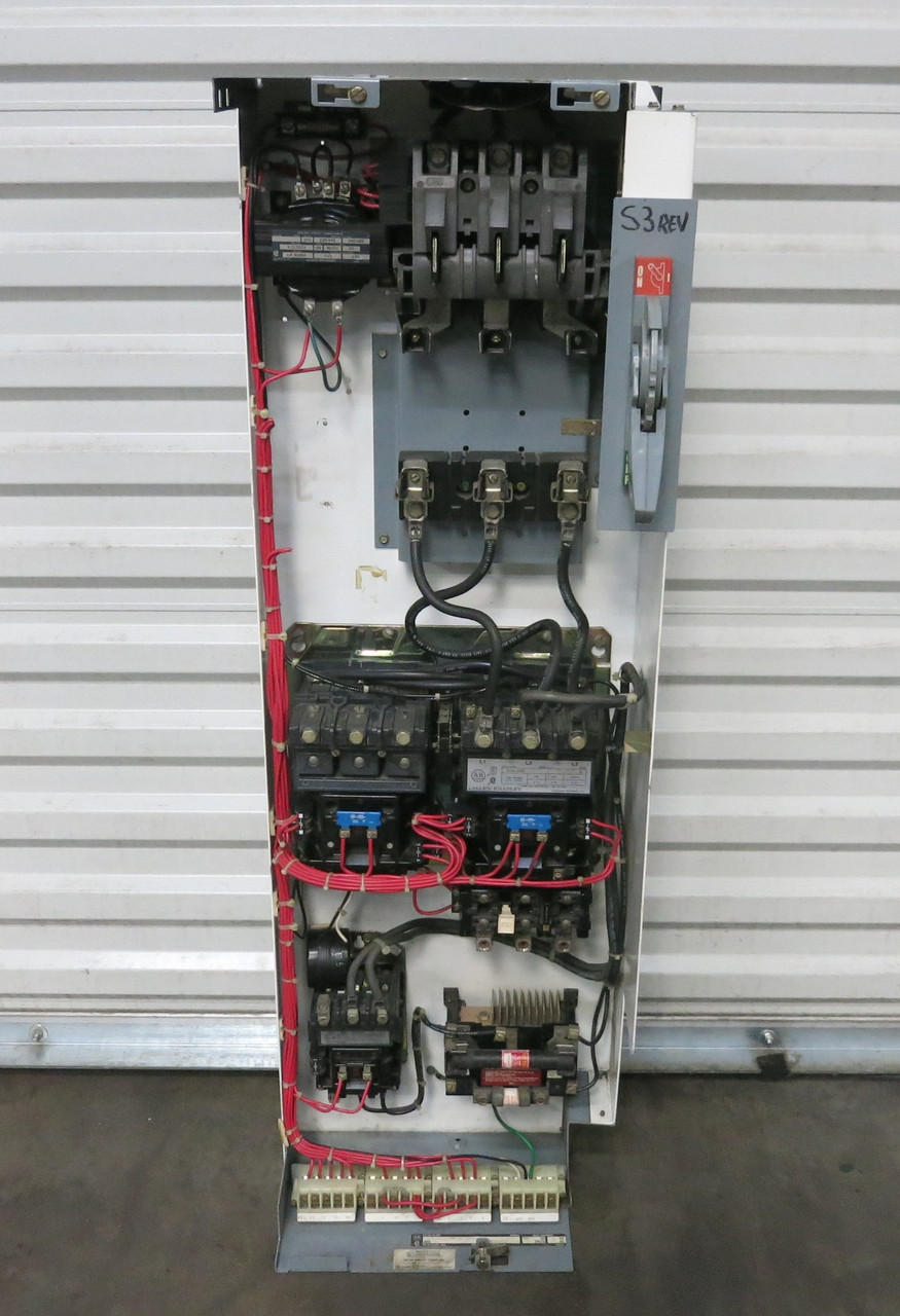 Allen Bradley 2100 Size 3 Reversing Starter 60 Amp Fusible 46" MCC Bucket (BJ1065-2)