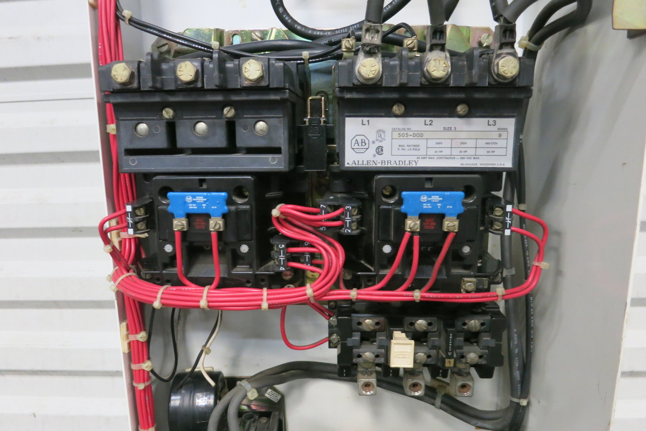 Allen Bradley 2100 Size 3 Reversing Starter 60 Amp Fusible 46" MCC Bucket (BJ1065-2)