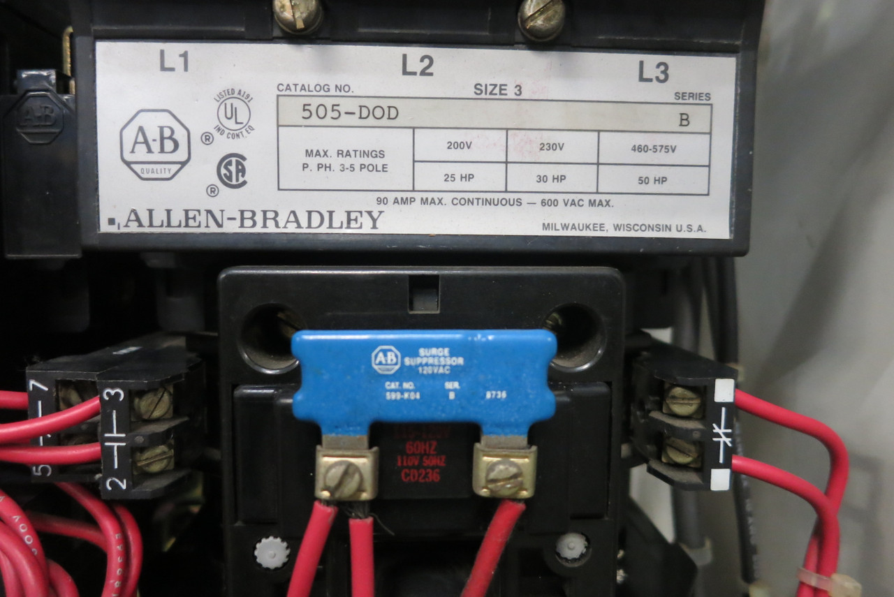 Allen Bradley 2100 Size 3 Reversing Starter 60 Amp Fusible 46" MCC Bucket (BJ1065-2)