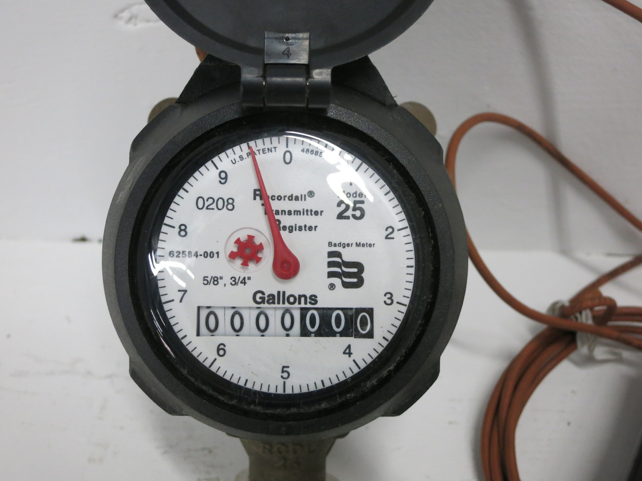 NEW Badger Meter 62584-001 Model 25 Recordall 5/8" - 3/4" w/ Orion 80649242-P (DW7784-1)