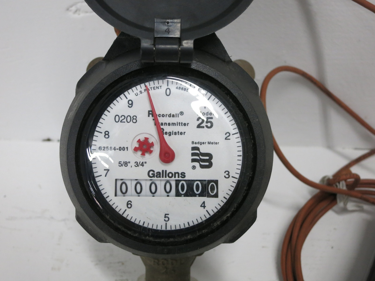 NEW Badger Meter 62584-001 Model 25 Recordall 5/8" - 3/4" w/ Orion 80649242-P (DW7784-19)