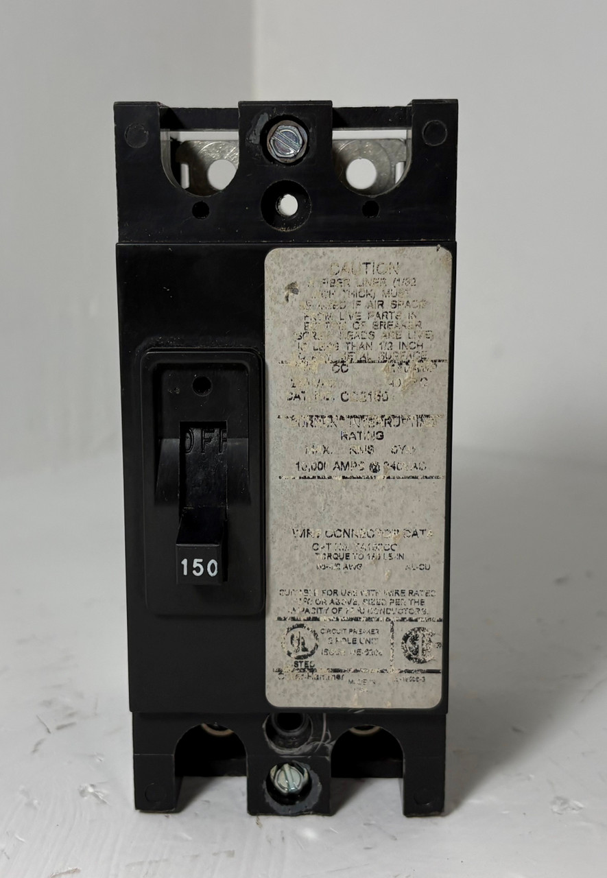Cutler-Hammer CC2150 150A 2P Circuit Breaker Type CC 240 VAC 2 Pole 150 Amp (EM5744-4)