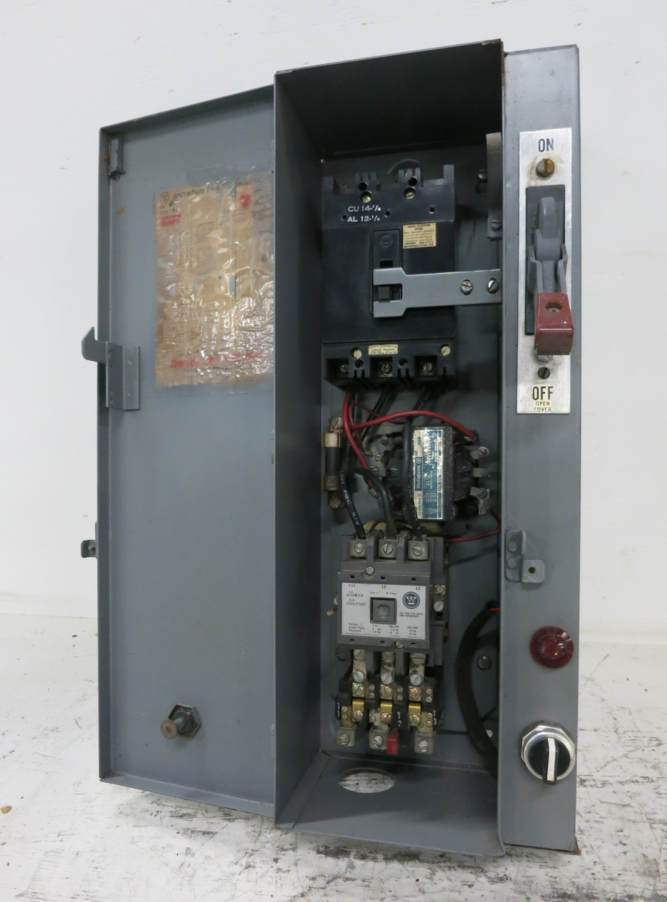 Image of Westinghouse 70A Breaker Size 2 Starter Combination Combo Box 70 Amp A200M2CX