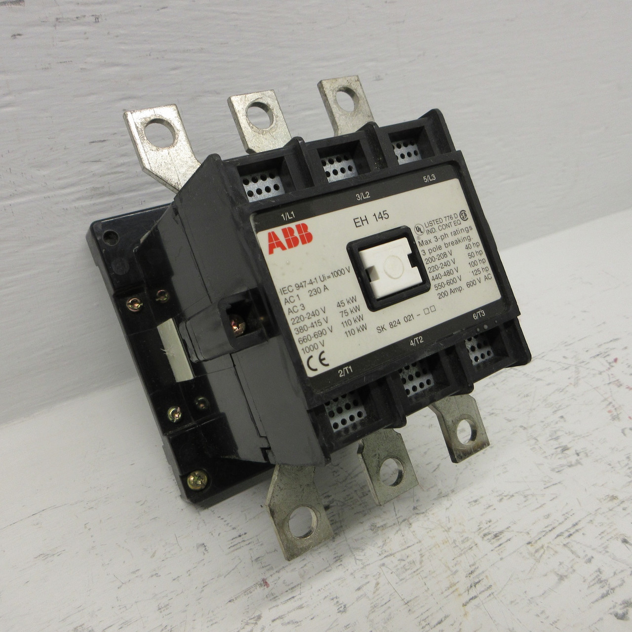 Image of ABB EH 145 Motor Contactor 200 Amp 600V 125HP 220V-DC Coil 3PH 3P 200A EH-145