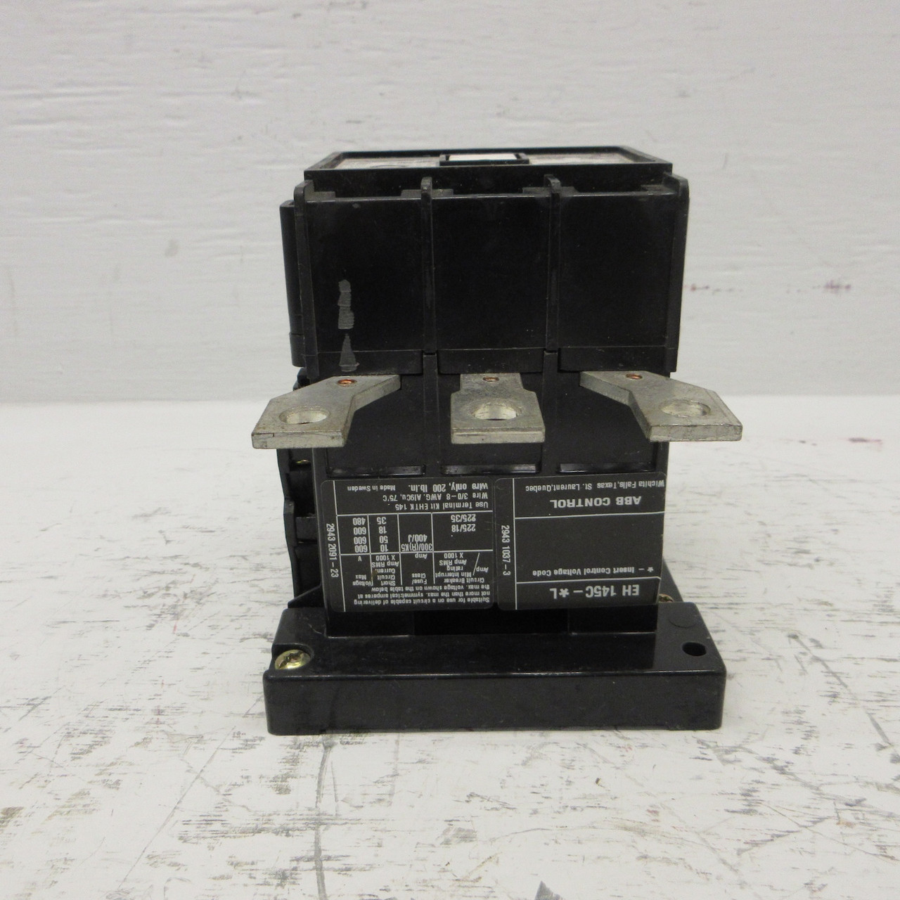 ABB EH 145 Motor Contactor 200 Amp 600V 125HP 220V-DC Coil 3PH 3P 200A EH-145 (AH0876-1)