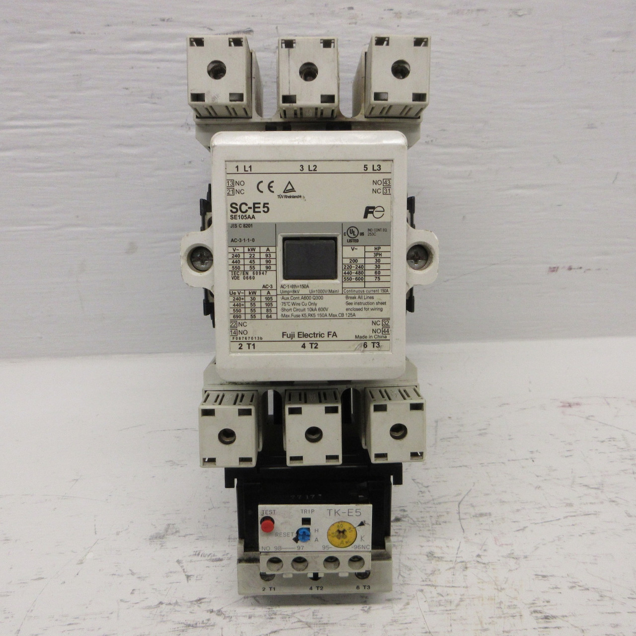 Fuji Electric SC-E5 SE105AA Starter 150A 75HP 24V Coil w/ TK-E5 65-95A Overload (AH0877-1)