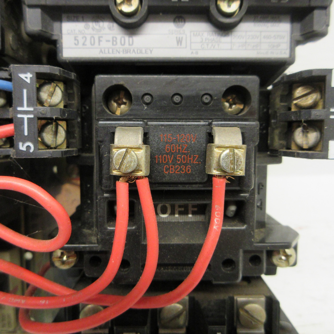 Allen Bradley 520F-BOD Size 1 2 Speed Starter 120V Coil 27A 520F-B0D w/ Heaters (AH0881-1)