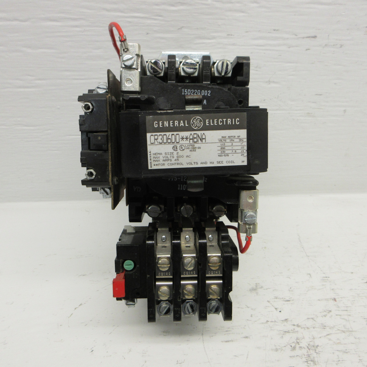 GE CR306D0**ABNA Size 2 Motor Starter 600VAC 45A 120V Coil 25HP CR306DO**ABNA 3P (AH0880-1)