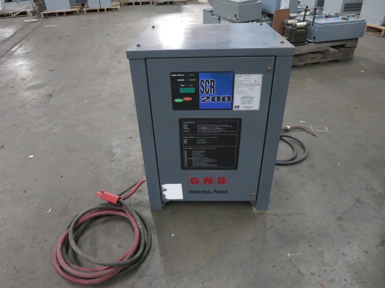 Exide SCR 200 GNR Battery Charger 208/240/480V 1PH - 24 VDC 12 Cell 865 AH 24V (DW7802-1)