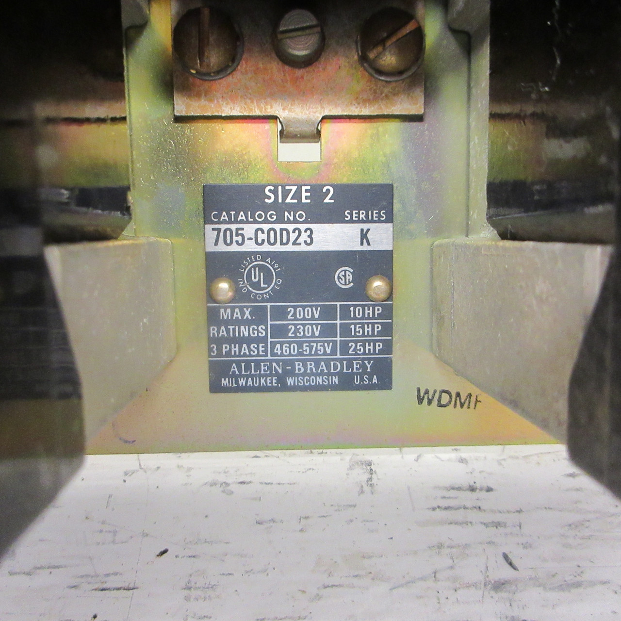 Allen Bradley 705-EOD23 Size 2 Reversing Contactor 25HP 480/600V 120V Coil Sz4 (AH0892-1)