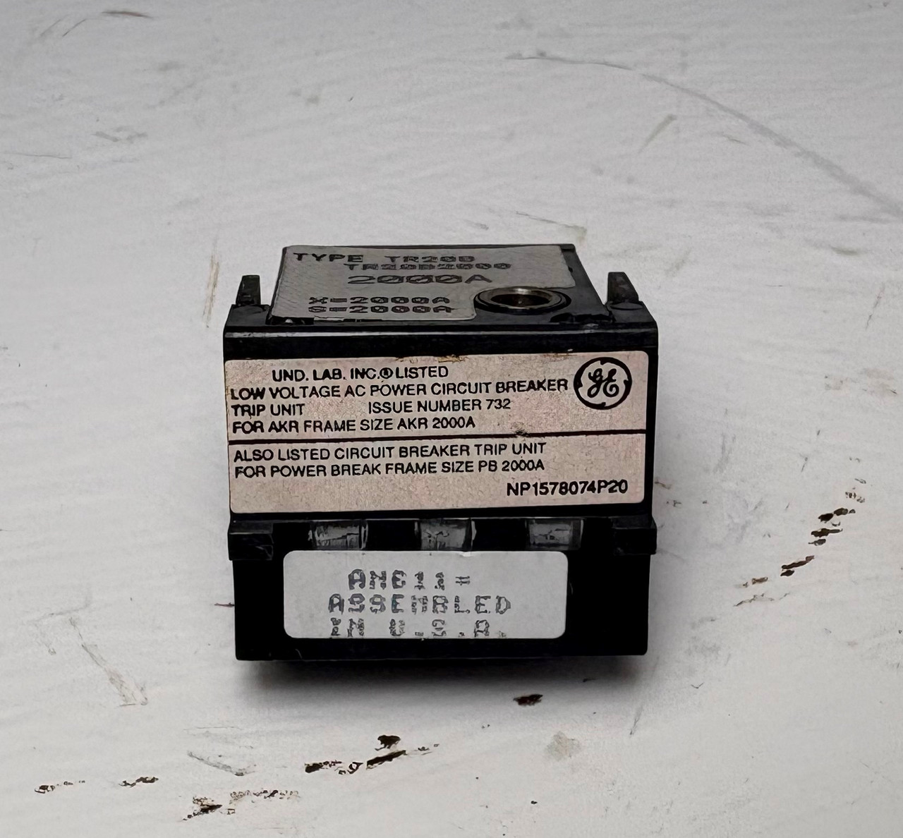 GE TR20B2000 2000A Rating Plug AKR & Power Break TR20B General Electric 2000 Amp (EM5753-1)