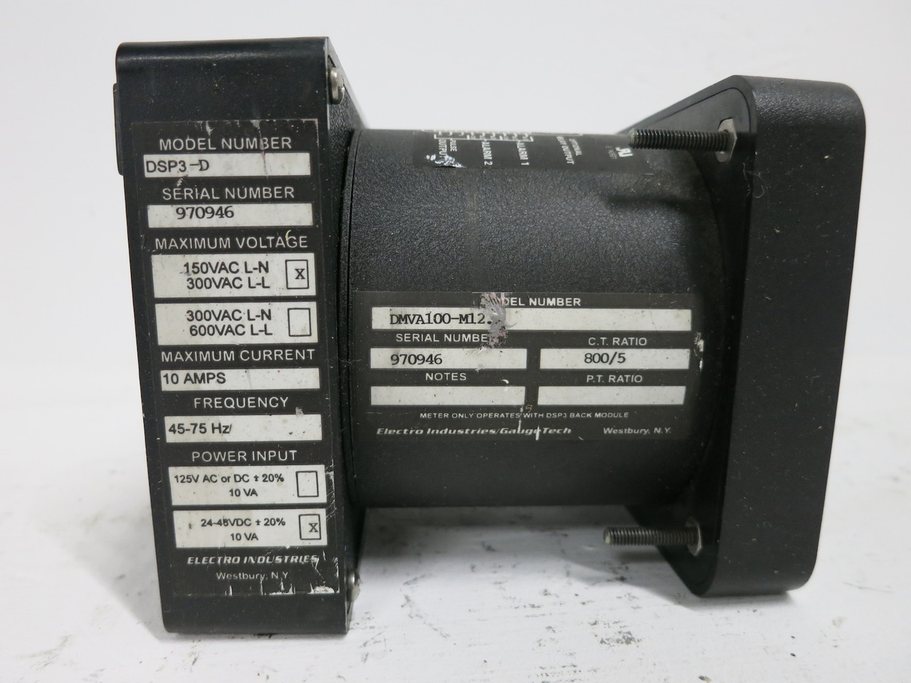 Electro Industries DMVA100-M12.1 Power Monitor CT 800/5 DSP3-D Meter Module (DW7811-3)