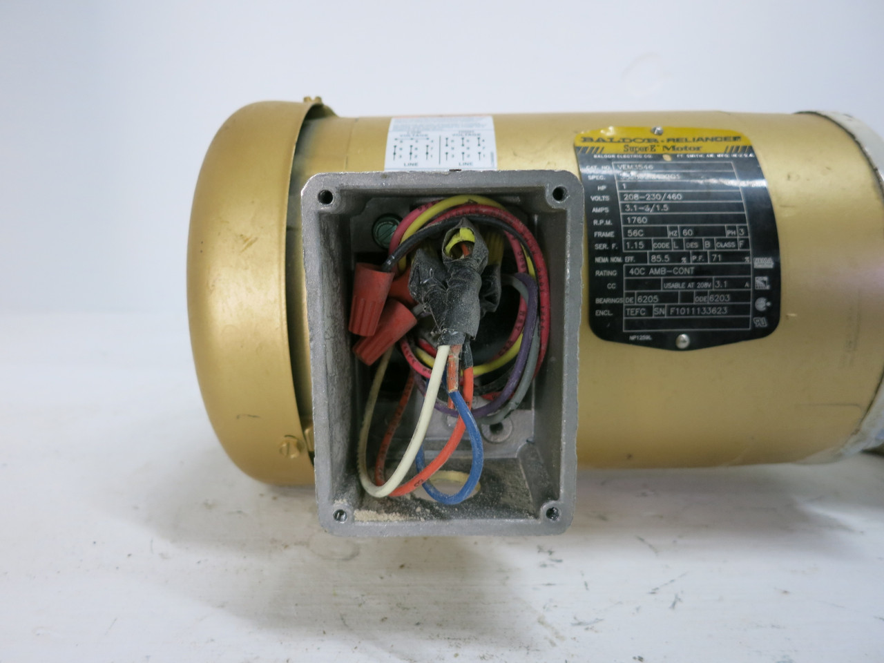 Baldor VEM3546 1 HP AC Motor w/ Kice CNHXS Gear Reducer Speed Ratio 29 832 in/lb (DW7827-1)