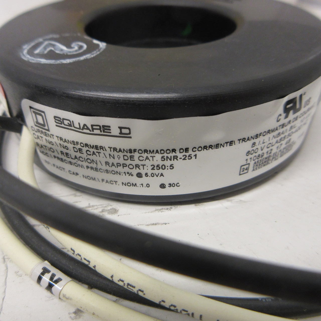 NEW Square D 5NR-251 CT Current Transformer Ratio 250:5 50-400HZ 5NR251 600V NIB (AH0909-10)
