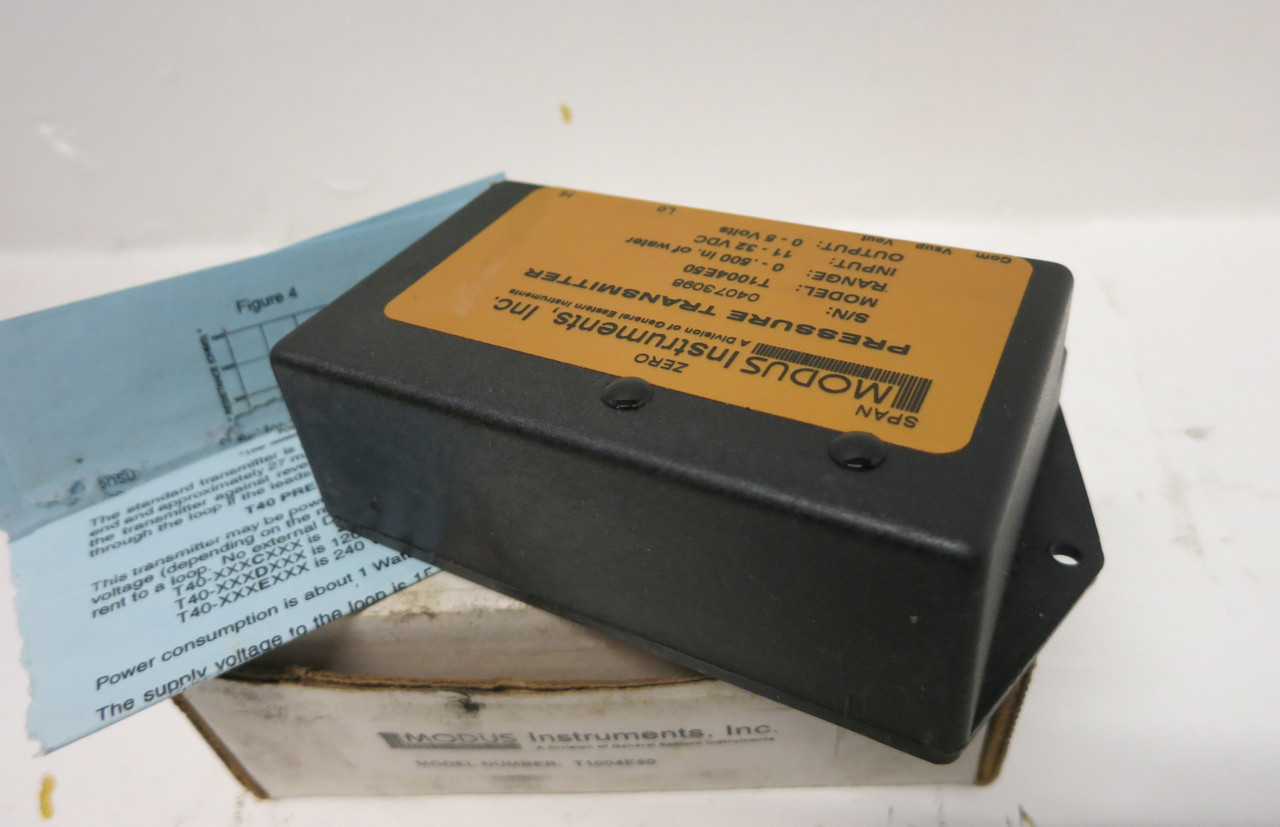 NEW Modus Instruments T1004E50 Pressure Transmitter 0-.500 in 11-32 VDC (DW7841-1)