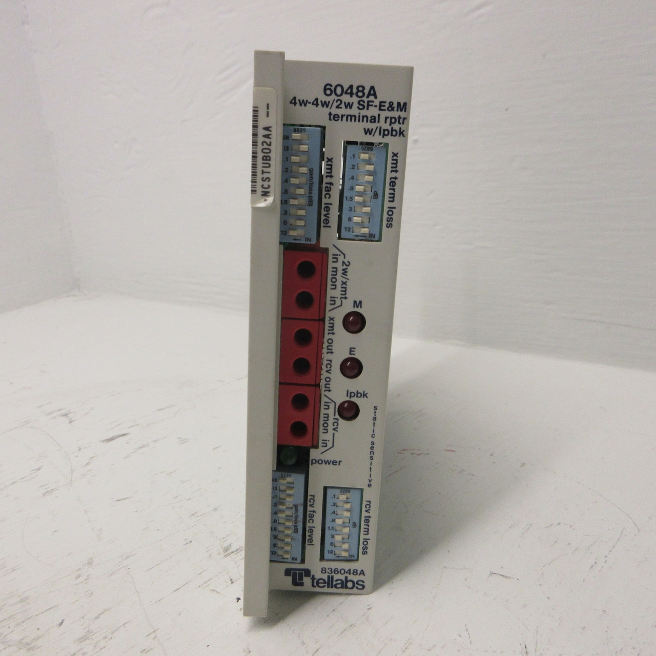 Tellabs 836048A Thermal Repeater 6048A 4w-4w/2w SF-E&M Terminal Rptr w/ lpbk (AH0918-7)