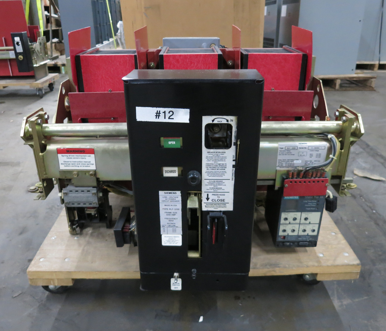 Siemens RLF-3200 3200A Air Breaker LSIG Static Trip III RMS-TSIG-TZ-CP 3200 Amp (DW7857-1)