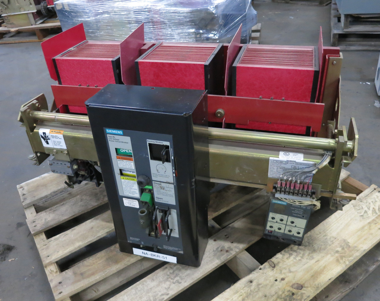 Siemens RLF-5000 5000A Air Breaker LSIG Static Trip III RMS-TSIG-TZ 5000 Amp (DW7862-1)