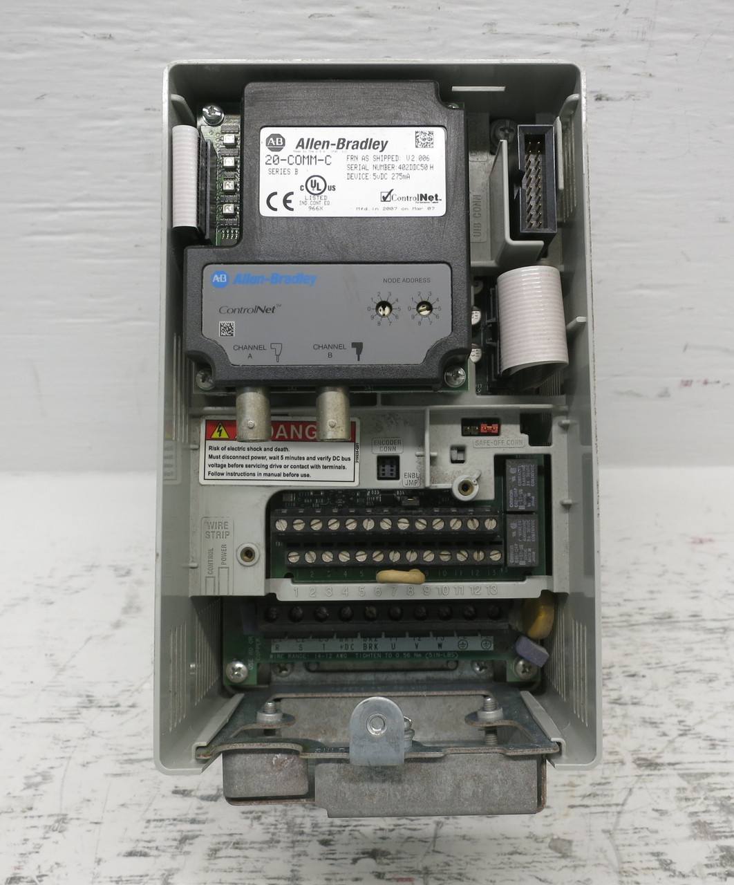 Allen Bradley 20AD3P4A0AYNNCC0 2 HP PowerFlex 70 480V AC VS Drive FW 3.003 Ser A (DW7879-1)