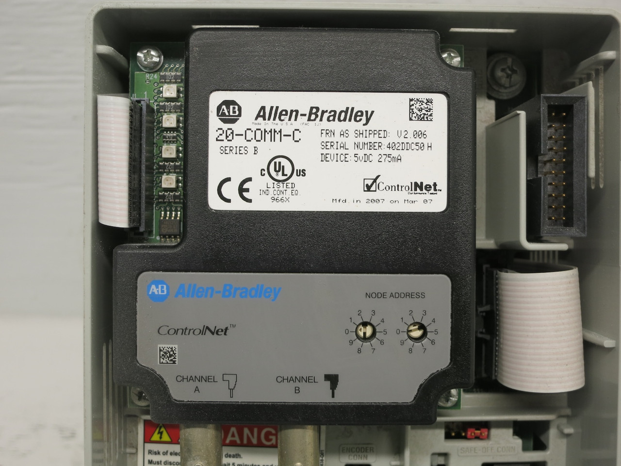Allen Bradley 20AD3P4A0AYNNCC0 2 HP PowerFlex 70 480V AC VS Drive FW 3.003 Ser A (DW7879-1)