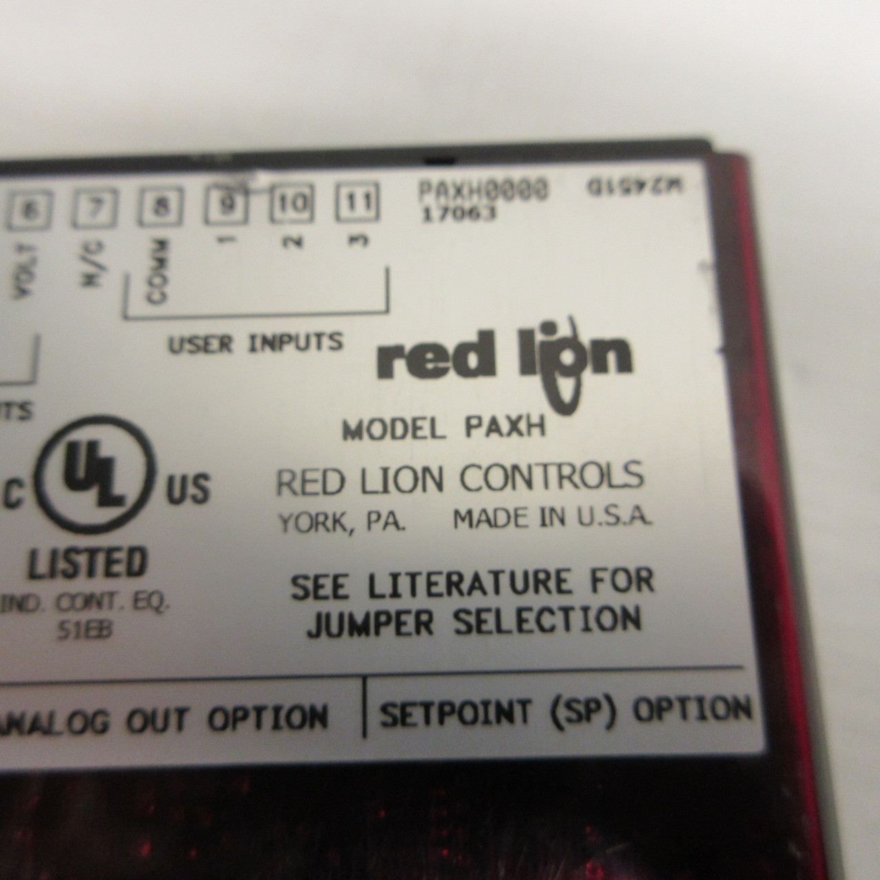 Red Lion Controls Model PAXH0000 AC True RMS Voltage and Current Meter PAXH (AH0926-1)