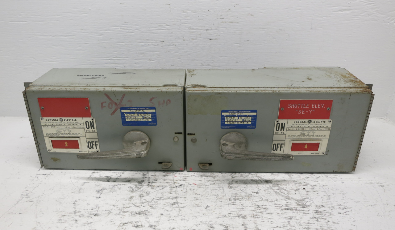 GE QMR 30/100A THFP Twin Fused Panelboard Switch Dual QMR361L + QMR363 100 Amp (DW7880-1)