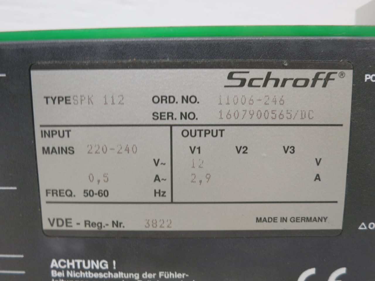 Schroff SPK 112 GEDevelop GFM Power Supply PLC Module 12V Out 11006-246 SPK112 (DW7886-2)