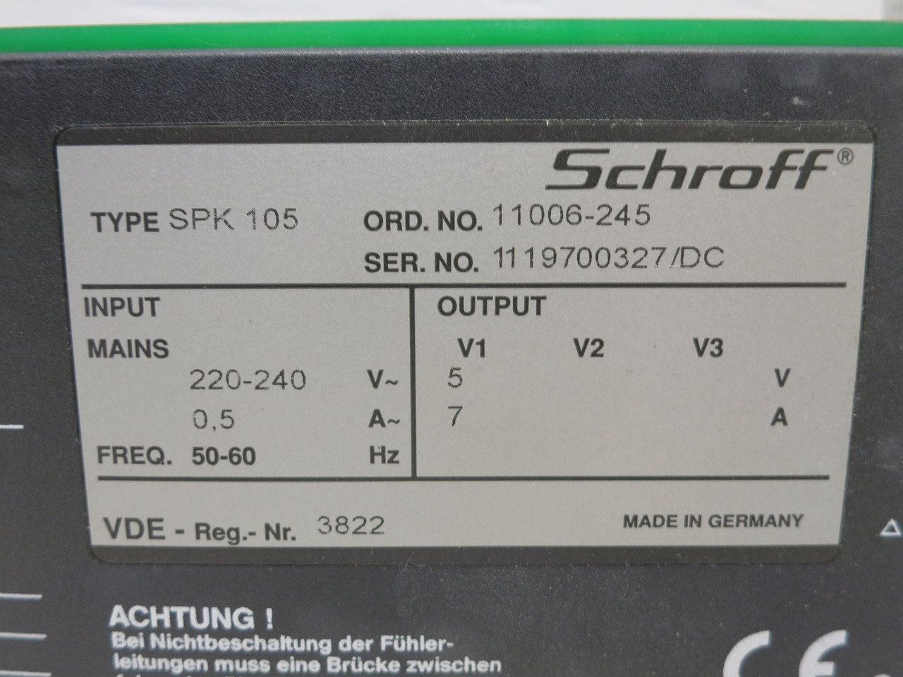 Schroff SPK 105 GEDevelop GFM Power Supply PLC Module 5V Out 11006-245 SPK105 (DW7885-1)