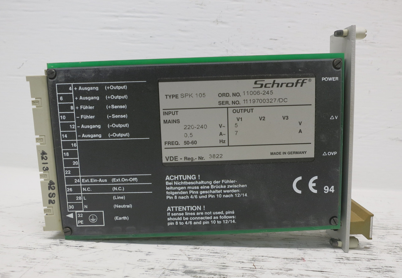 Schroff SPK 105 GEDevelop GFM Power Supply PLC Module 5V Out 11006-245 SPK105 (DW7885-1)