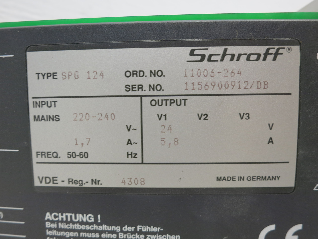 Schroff SPG 124 GEDevelop GFM Power Supply PLC Module 24V Out 11006-264 SPG124 (DW7887-1)