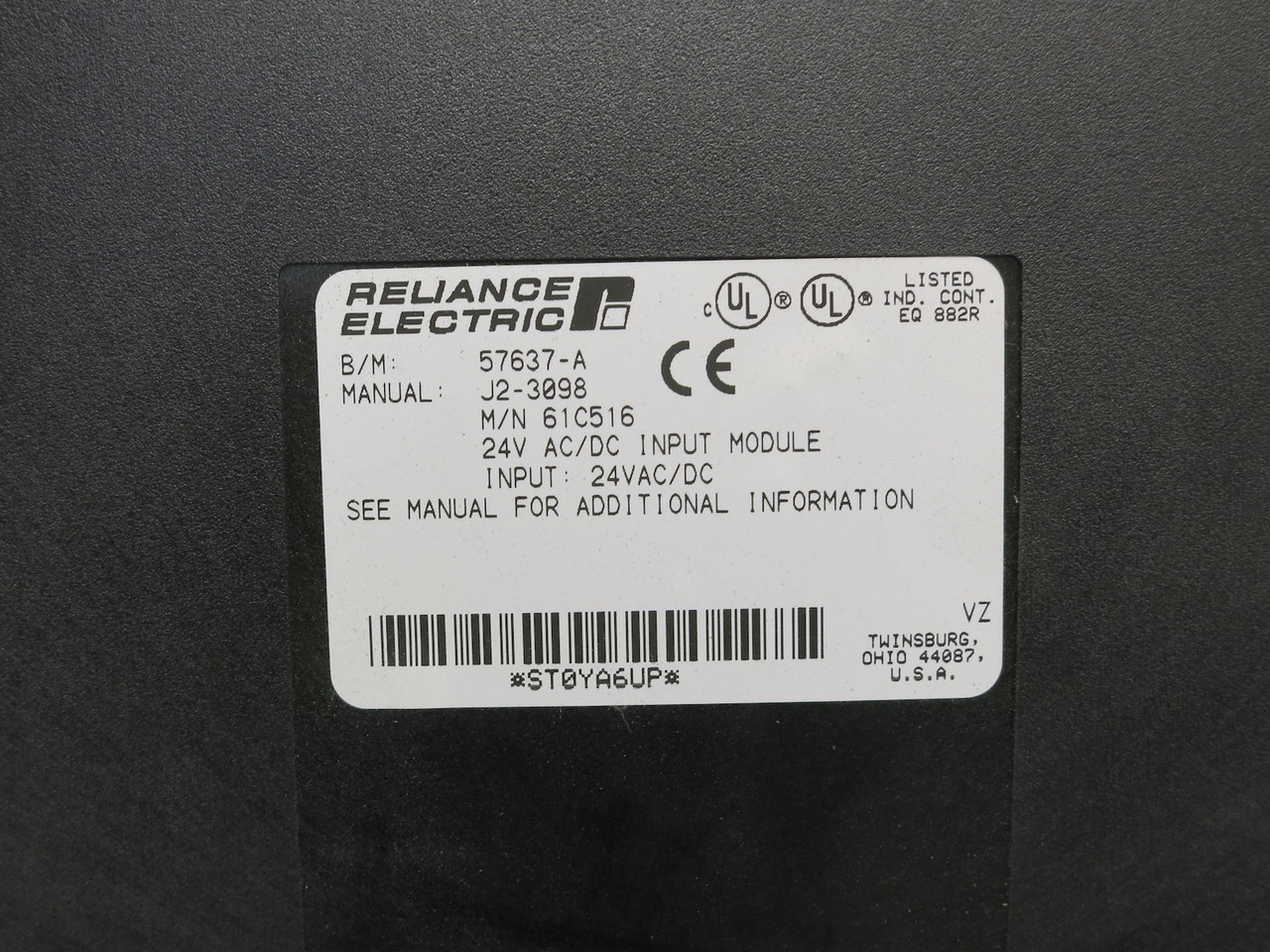 Reliance Electric 61C516 24V AC/DC Input Module AutoMax PLC 57637-A (DW7893-1)