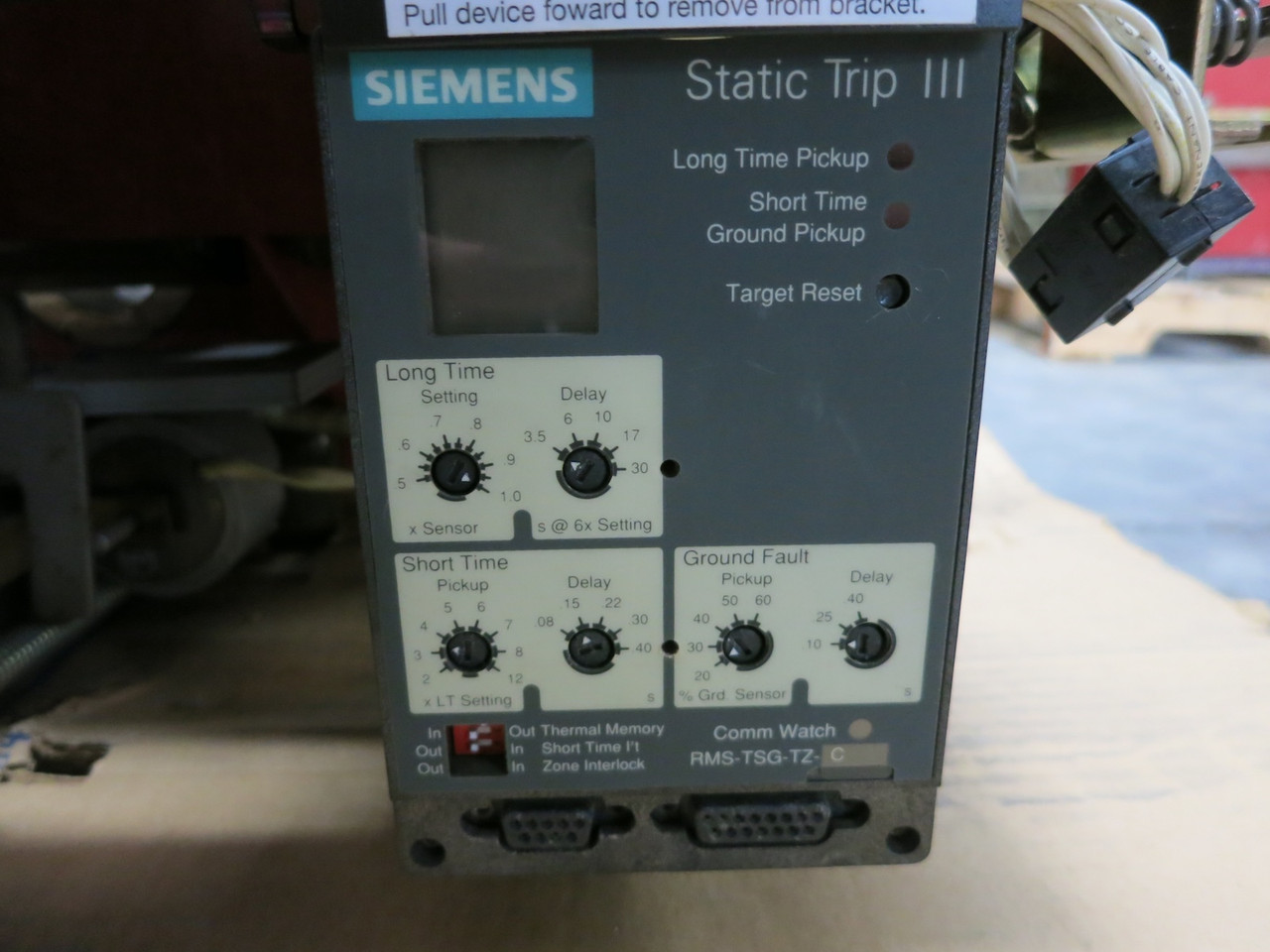 Siemens RLF-4000 4000A Air Breaker LSG Static Trip III RMS-TSG-TZ-C 4000 Amp (DW7895-1)