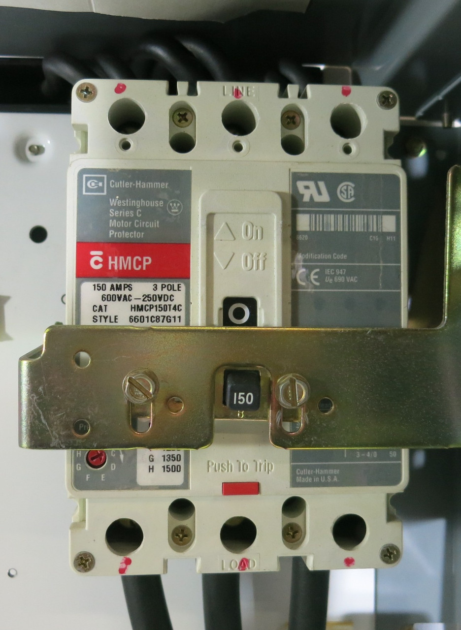 Allen Bradley 2100 Centerline 150 Amp Breaker Size 4 Starter 39" MCC Bucket HMCP (BJ1069-1)