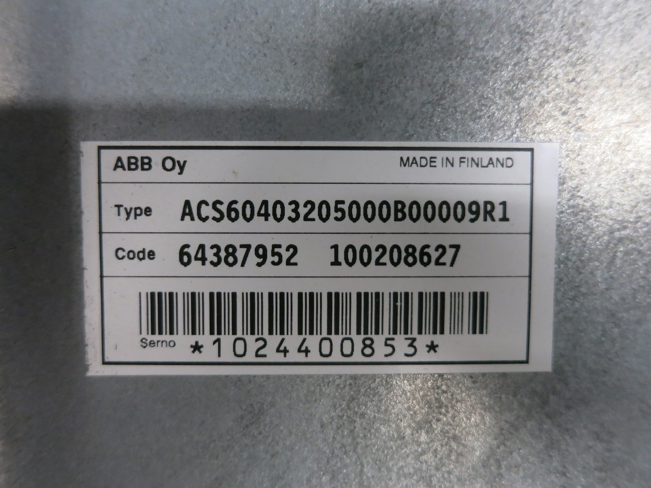 ABB ACS604-0320-5 350 HP AC VS Drive ACS-600 VFD ACS60403205 ACS600 Module (DW7899-2)