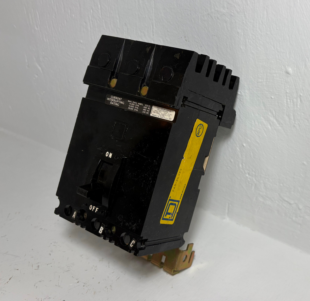 Image of Square D I-Line FAB36030 30A Circuit Breaker Black 600V 3 Pole Type FAB 30 Amp